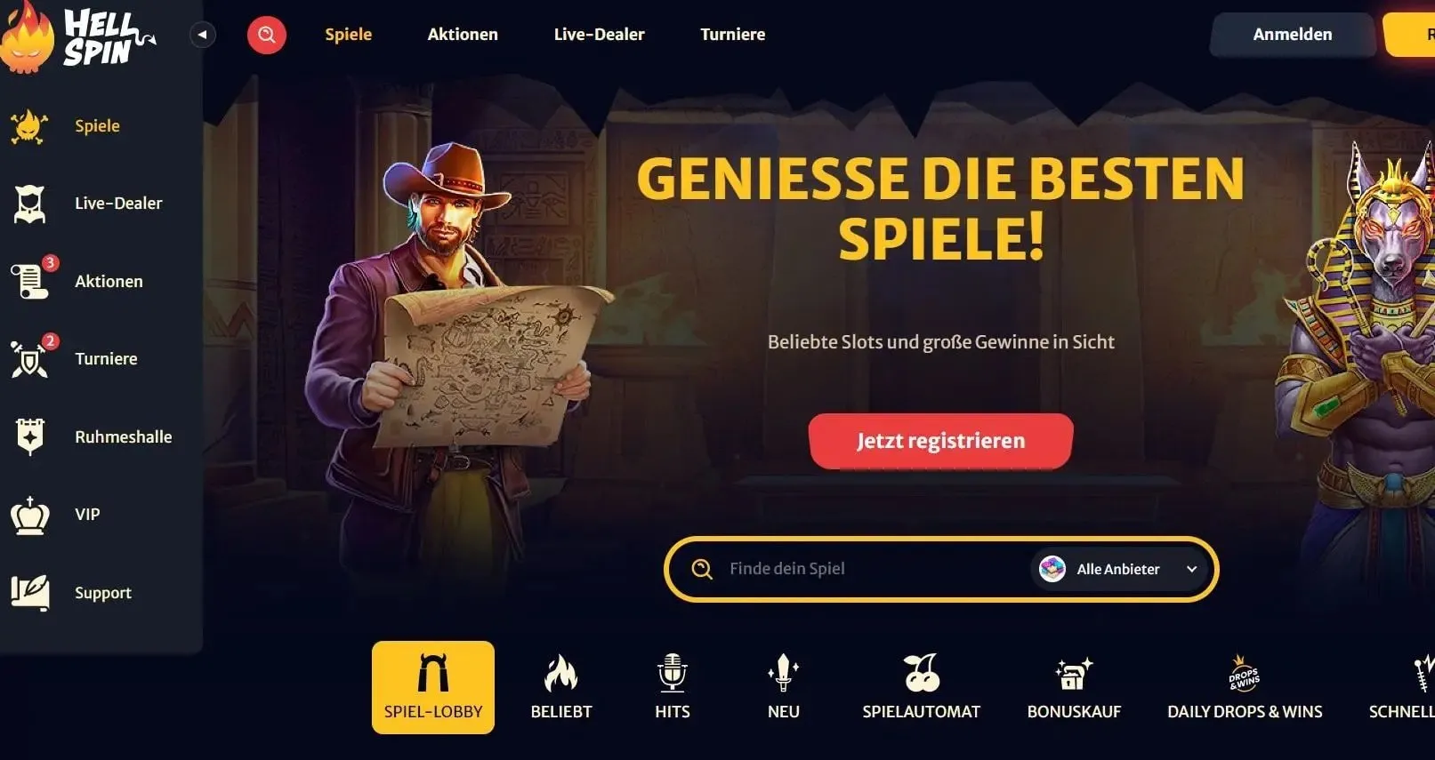 Hell Spin Casino Startseite